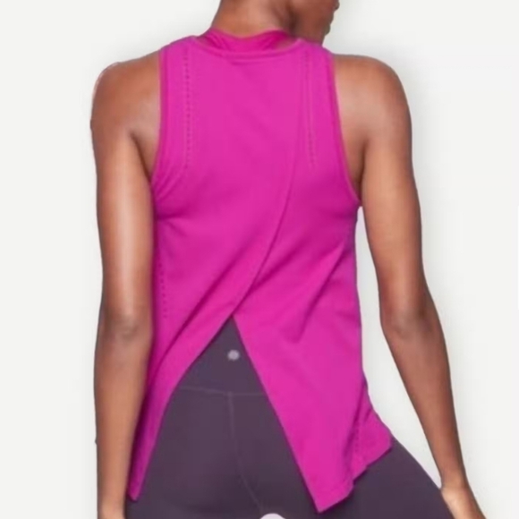 Athleta Foothills Tank top Perforated Split Back Yoga Size XS - Picture 2 of 15